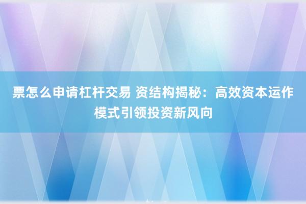 票怎么申请杠杆交易 资结构揭秘：高效资本运作模式引领投资新风向