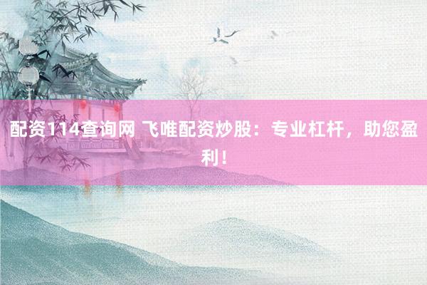 配资114查询网 飞唯配资炒股：专业杠杆，助您盈利！