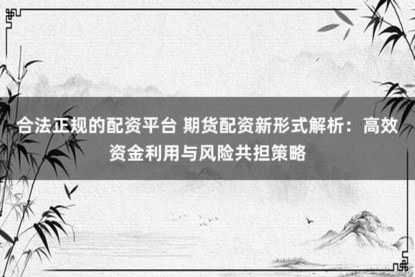 合法正规的配资平台 期货配资新形式解析：高效资金利用与风险共担策略