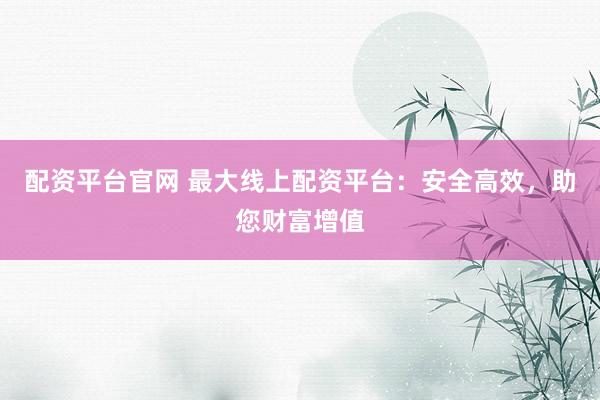 配资平台官网 最大线上配资平台：安全高效，助您财富增值