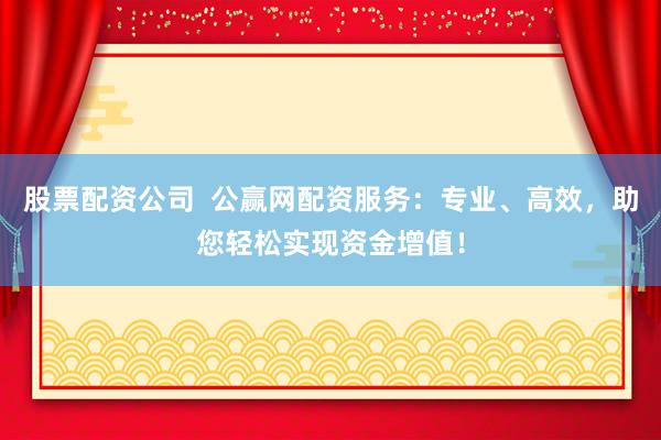 股票配资公司  公赢网配资服务：专业、高效，助您轻松实现资金增值！