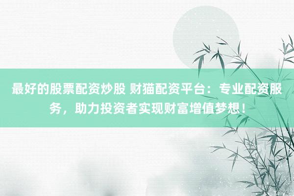 最好的股票配资炒股 财猫配资平台：专业配资服务，助力投资者实现财富增值梦想！