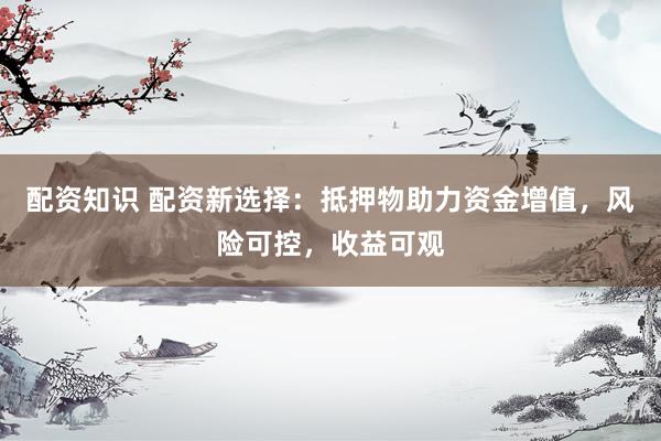 配资知识 配资新选择:抵押物助力资金增值,风险可控,收益可观