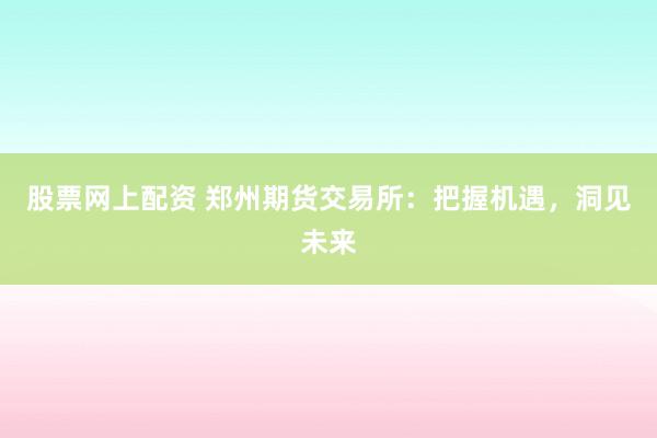 股票网上配资 郑州期货交易所:把握机遇,洞见未来