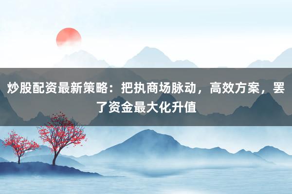 炒股配资最新策略：把执商场脉动，高效方案，罢了资金最大化升值