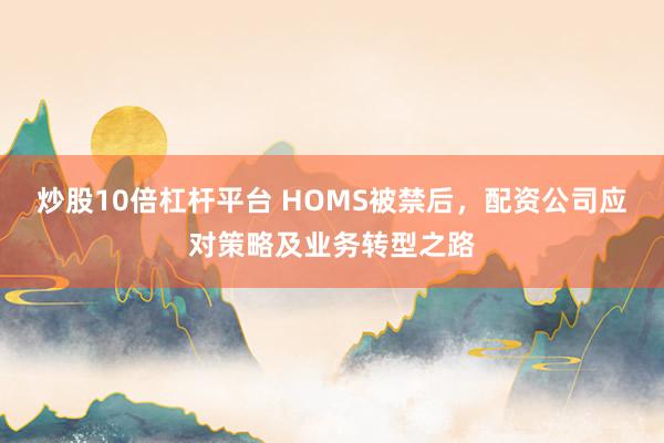 炒股10倍杠杆平台 HOMS被禁后，配资公司应对策略及业务转型之路