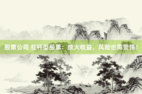 股票公司 杠杆型股票:放大收益,风险也需警惕!