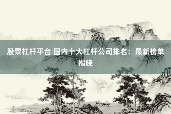 股票杠杆平台 国内十大杠杆公司排名：最新榜单揭晓