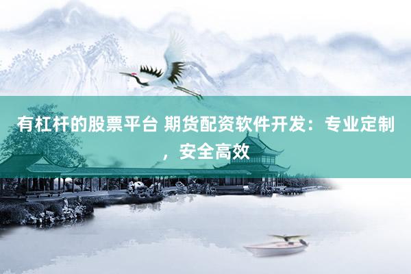 有杠杆的股票平台 期货配资软件开发：专业定制，安全高效
