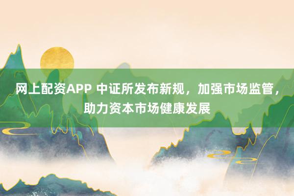 网上配资APP 中证所发布新规，加强市场监管，助力资本市场健康发展